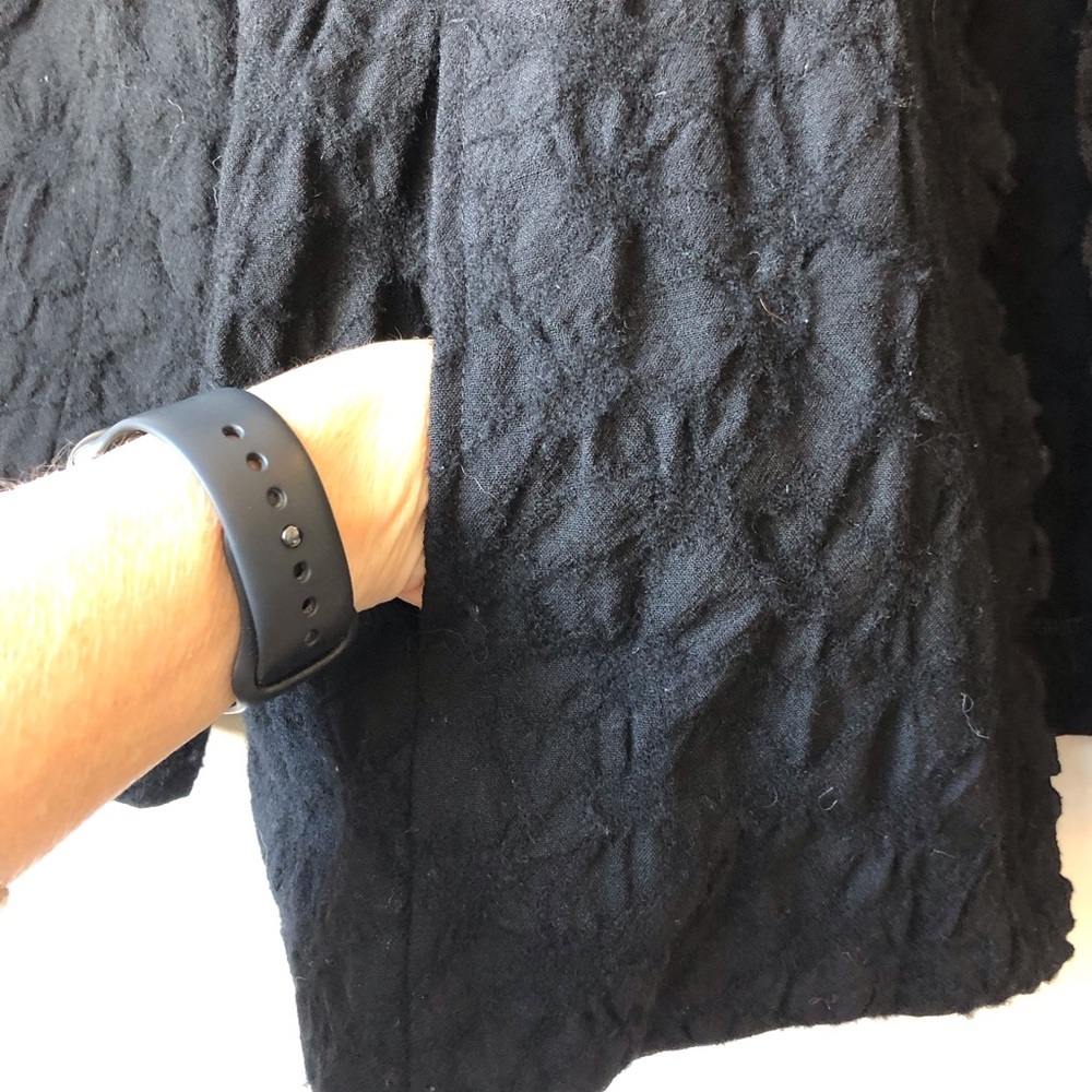 Eileen Fisher Black Textured Women's Jacket - Picture 4 of 8